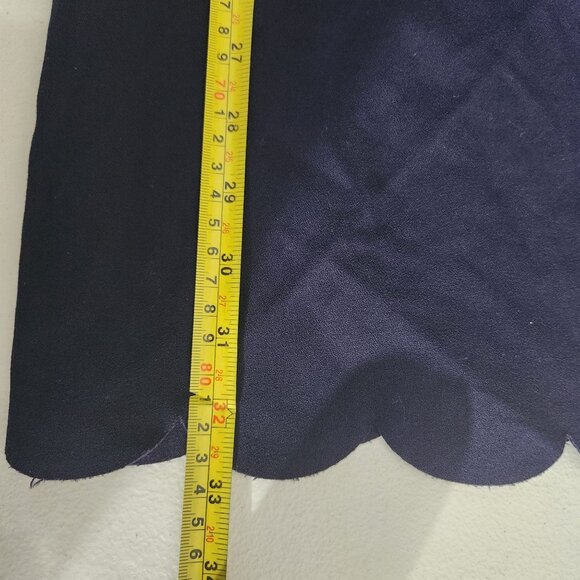 J. Crew Navy Sleeveless Scalloped Hem Sheath Dress Size 4 Polyester Blend - Picture 5 of 10